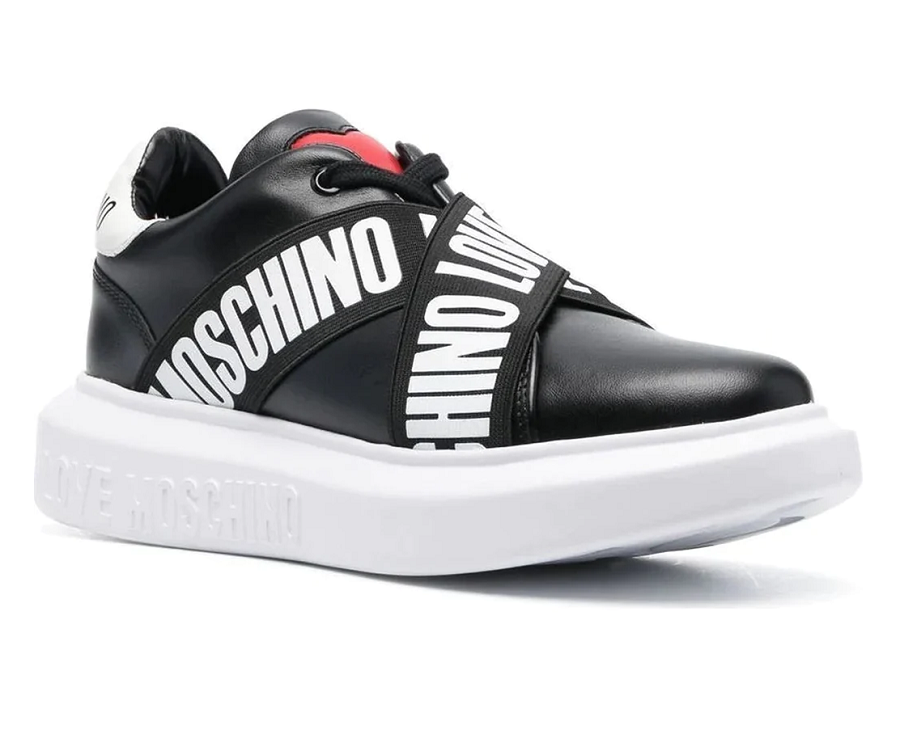 Kožené černé sneakers Moschino