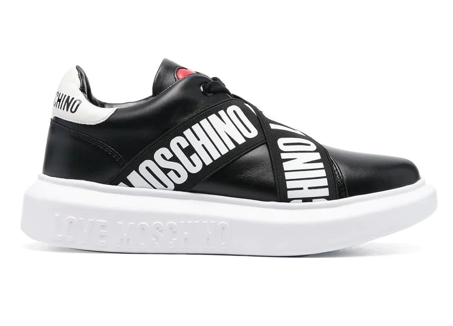 Kožené černé sneakers Moschino