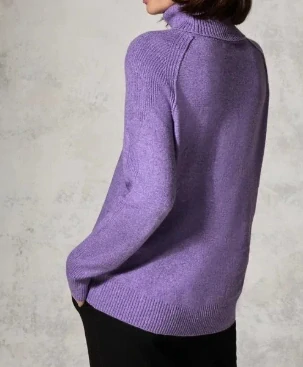 Cecil fialový svetr s rolákem, XL