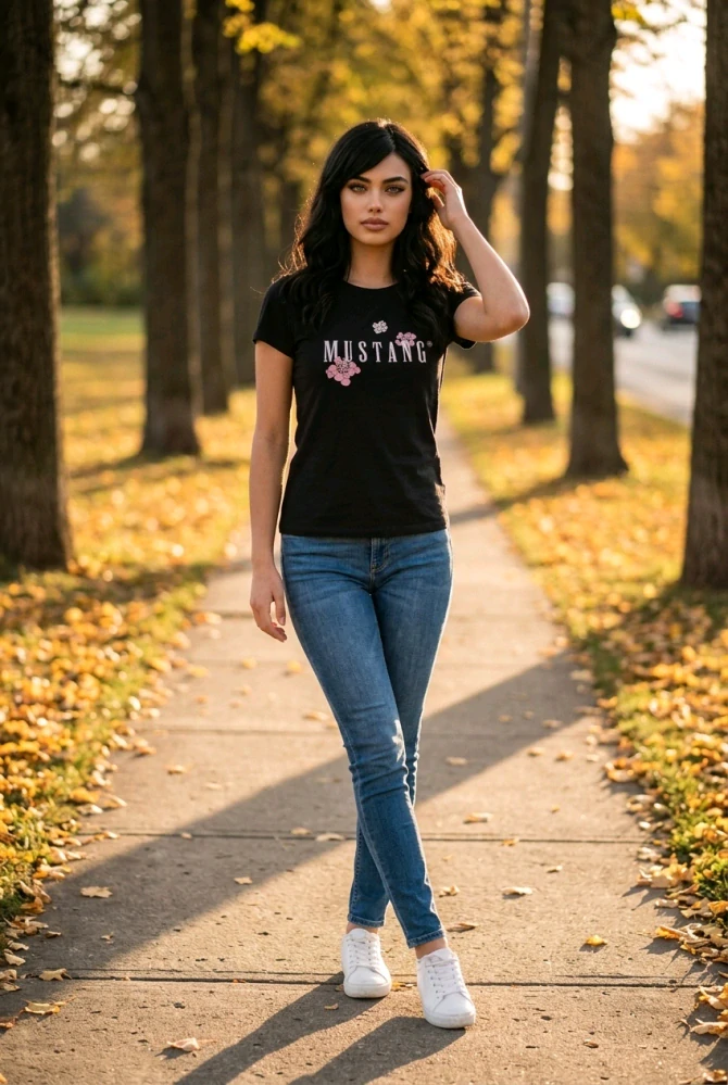 MUSTANG tričko černé, S