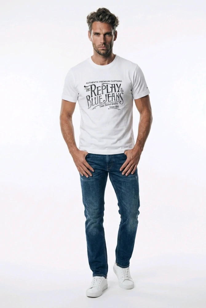 Replay triko bílé, M