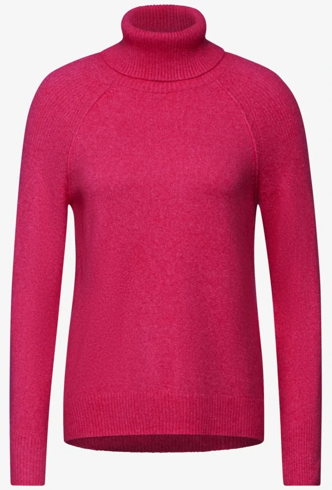 Cecil růžový svetr s rolákem, XXL